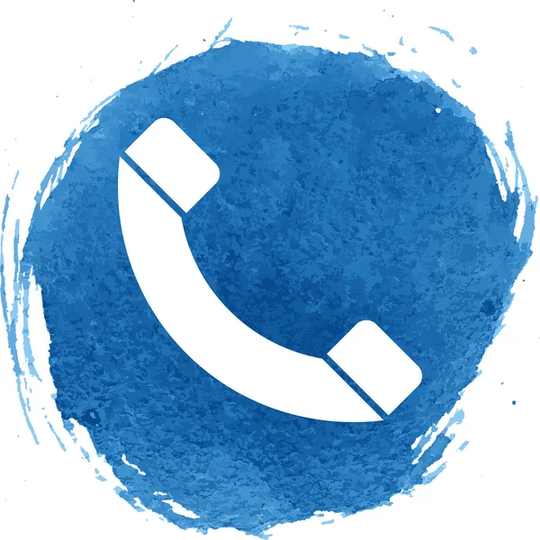 Ícone do telefone com efeito de aquarela — Vetor de Stock