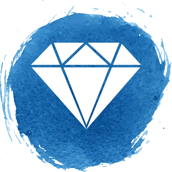 Diamant pictogram met aquarel effect — Stockvector
