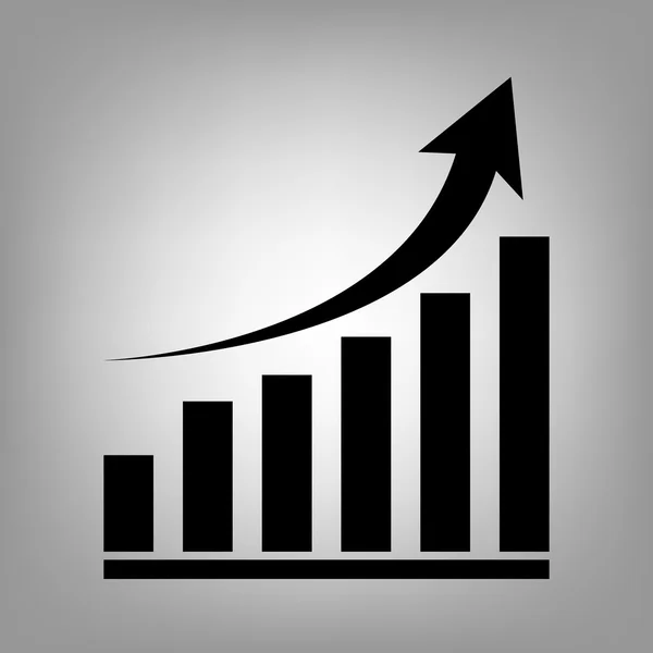 Icona grafico in crescita — Vettoriale Stock