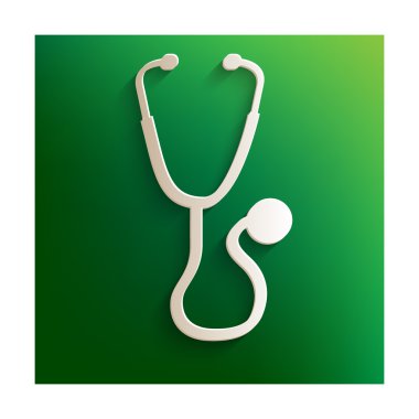 Kağıt etkisi ile stetoskop simgesi