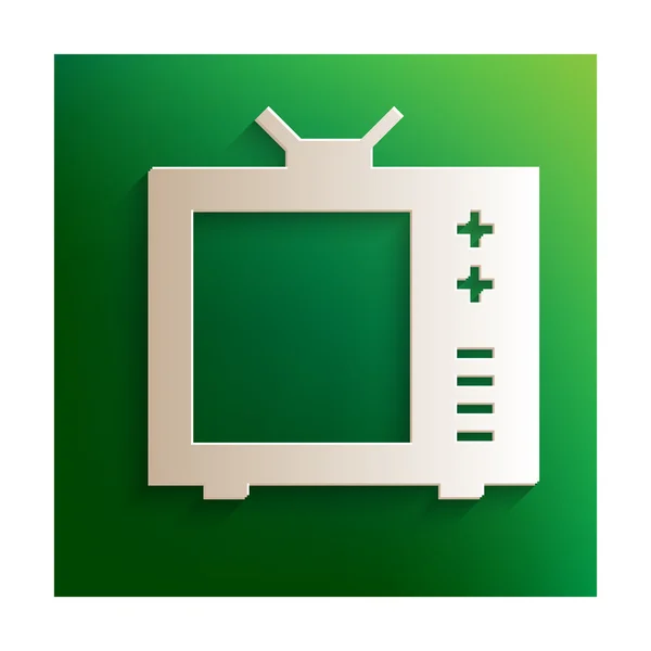 Icono de TV con efecto de papel — Archivo Imágenes Vectoriales