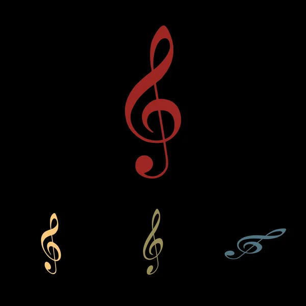 Viool clef pictogrammenset — Stockvector