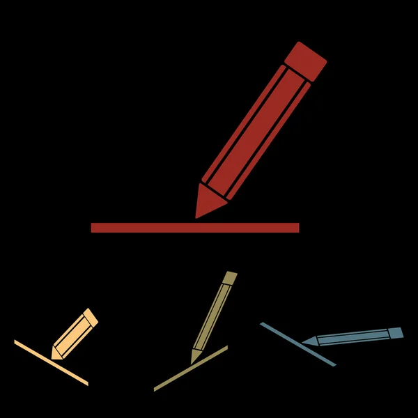 Bleistift-Icon-Set — Stockvektor