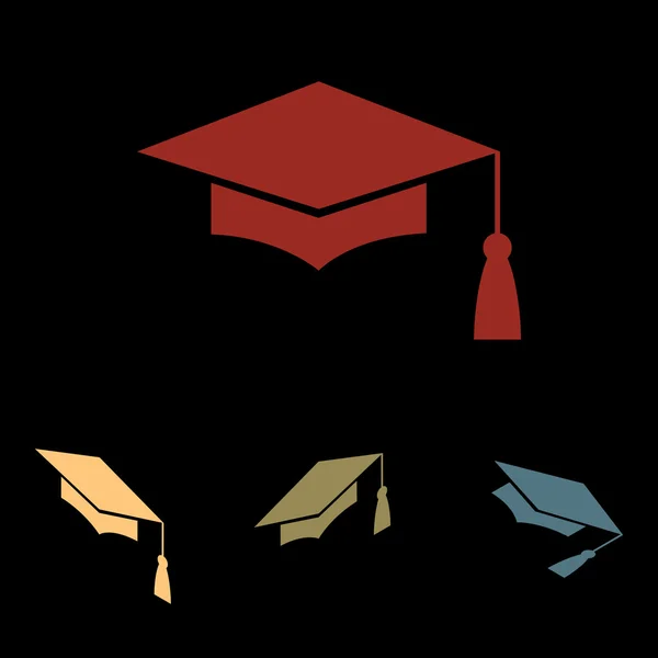 Graduatie cap pictogram — Stockvector