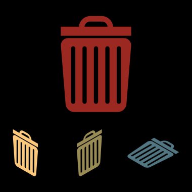 çöp kutusu simge seti