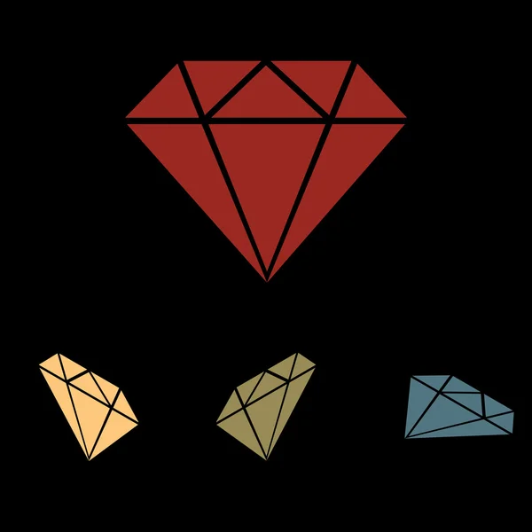 Diamante icono conjunto — Archivo Imágenes Vectoriales