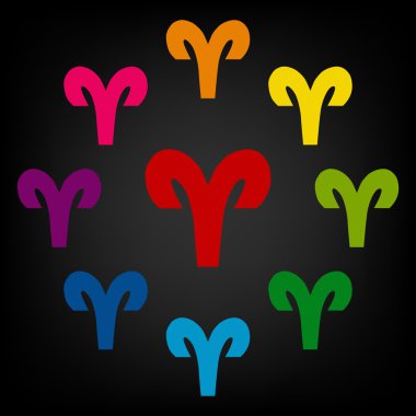 Burç koç. Vektör zodyak işaretleri set