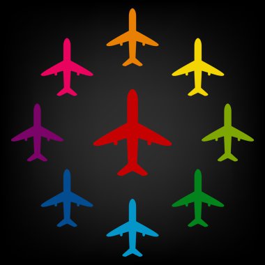 Uçak vektör Icon set