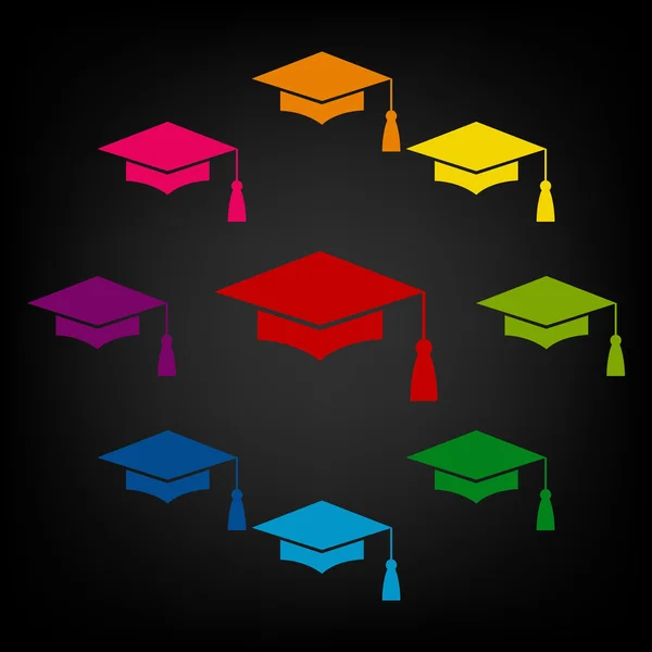 モルタル板または卒業キャップ、教育のシンボル — ストックベクタ