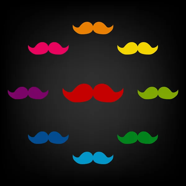 Set of moustaches icon — Stock Vector