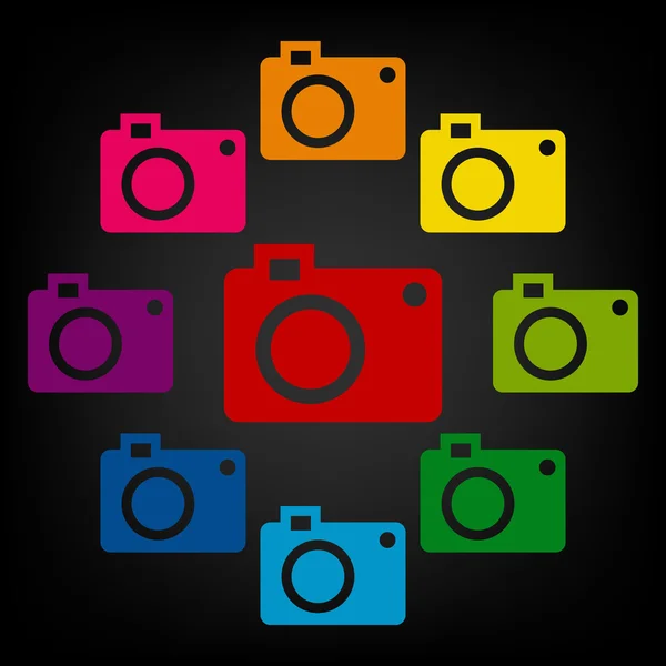 Conjunto de ícones da câmera — Vetor de Stock