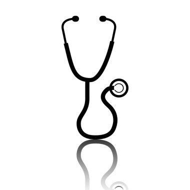 Siyah stetoskop simgesi