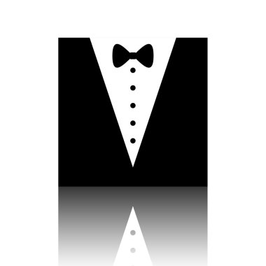 Smokin ile yay siluet. Vektör çizim