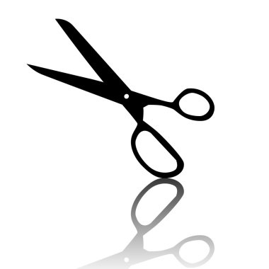 Vector scissors on white background clipart