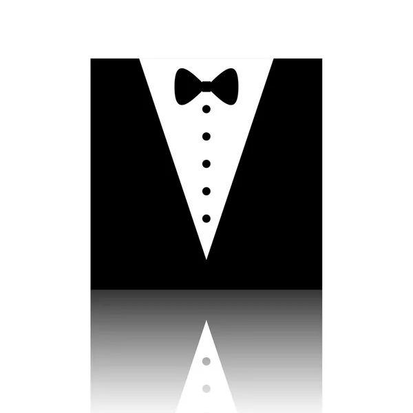 Tuxedo met boog silhouet. Vectorillustratie — Stockvector