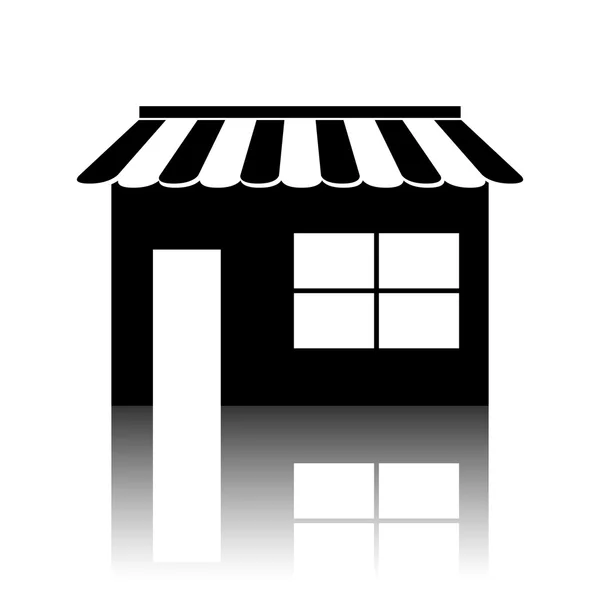Icona negozio su sfondo bianco — Vettoriale Stock