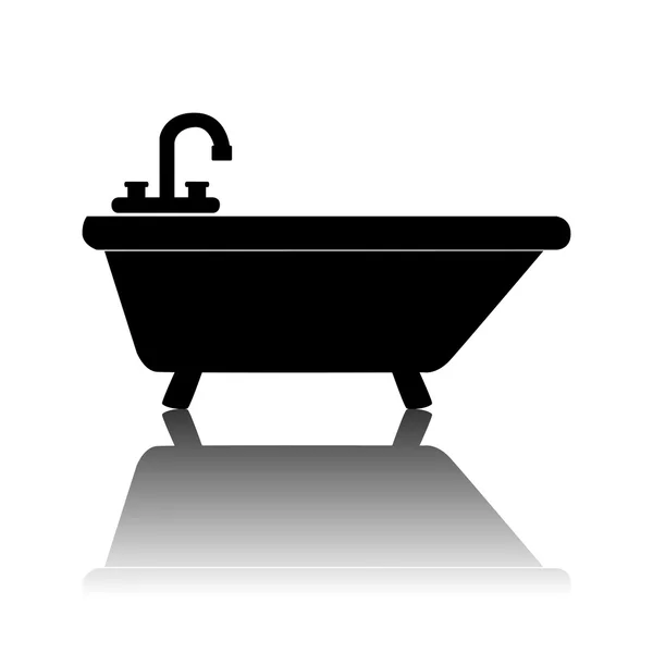 Black bathtub Icon — Stock Vector