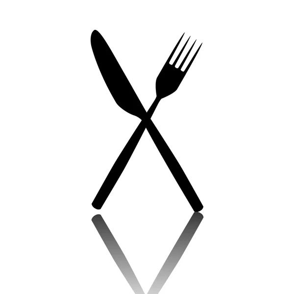 叉子和刀图标 — 图库矢量图片