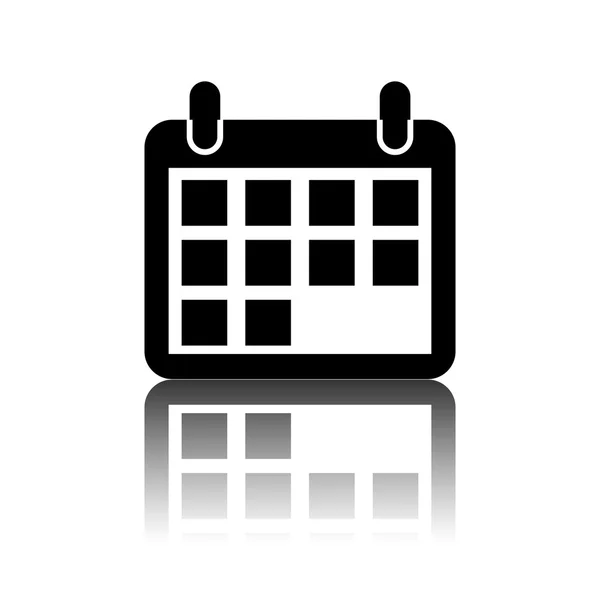 Icono calendario negro — Vector de stock