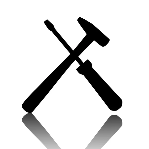 Icono de herramienta con reflexión — Vector de stock