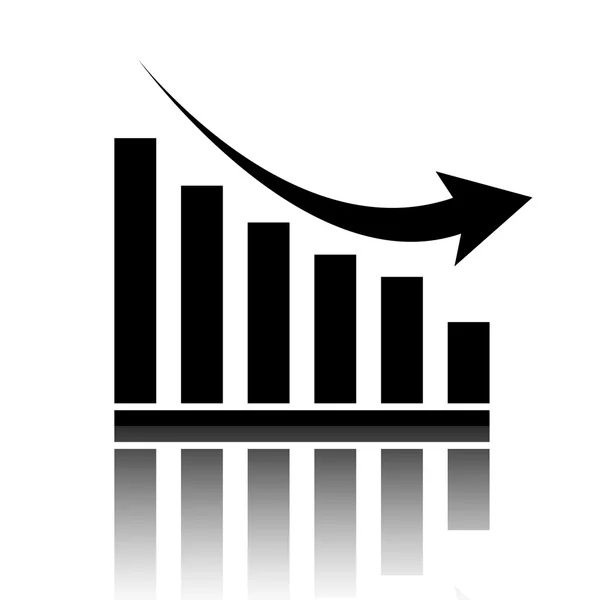 Vector declining graph icon — Stock Vector