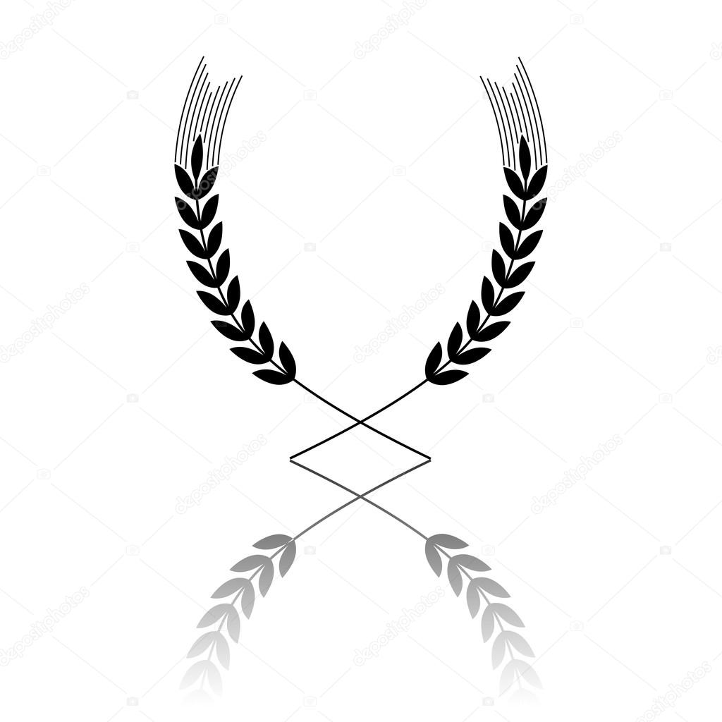 Wheat icon with reflection