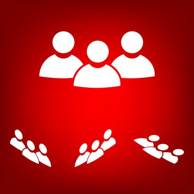 Takım çalışması, düz Icon set. İzometrik etkisi