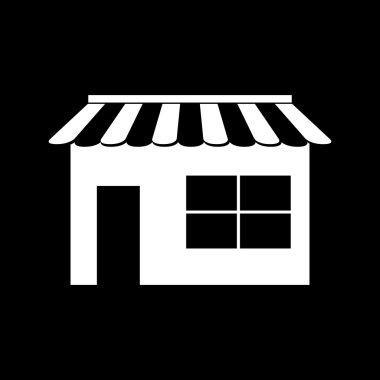 Dükkanı simgesinin üzerine beyaz arka plan, vektör çizim