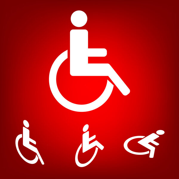 Disabled icon set. Isometric effect