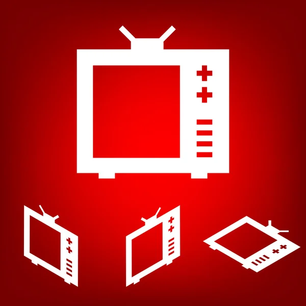 TV vektör Icon set. İzometrik etkisi — Stok Vektör