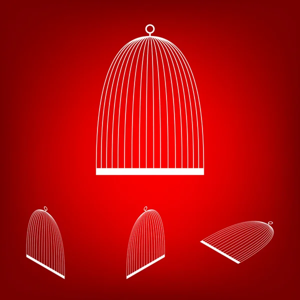 Bird cage  set. Isometric effect — Stock Vector