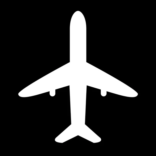 Flygplan vektor svart icon — Stock vektor