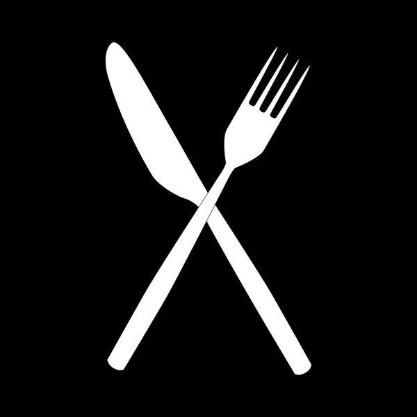 Ícones de garfo e faca — Vetor de Stock