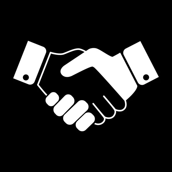 Handshake biały ikona — Wektor stockowy