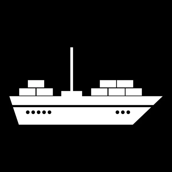 Піктограма корабля ізольована на білому тлі. Ілюстрація VECTOR . — стоковий вектор