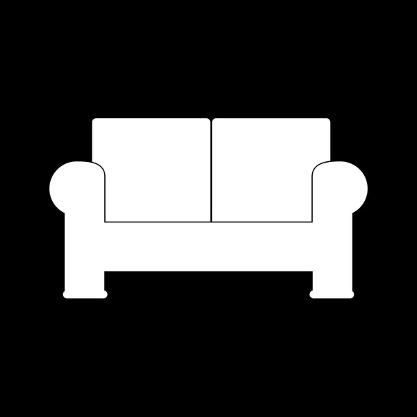 Ícone sofá branco — Vetor de Stock