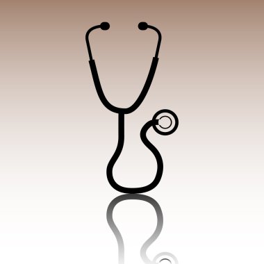 Siyah stetoskop vektör