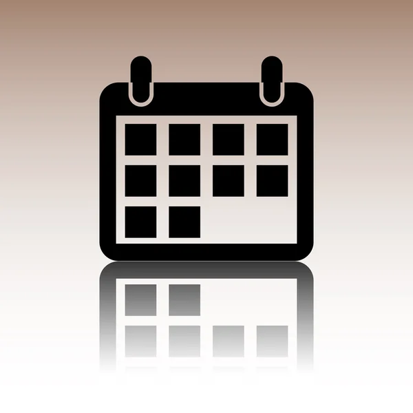 Icona calendario nero — Vettoriale Stock