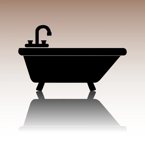 Icono de bañera negro — Vector de stock