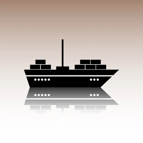 Zwarte schip pictogram — Stockvector