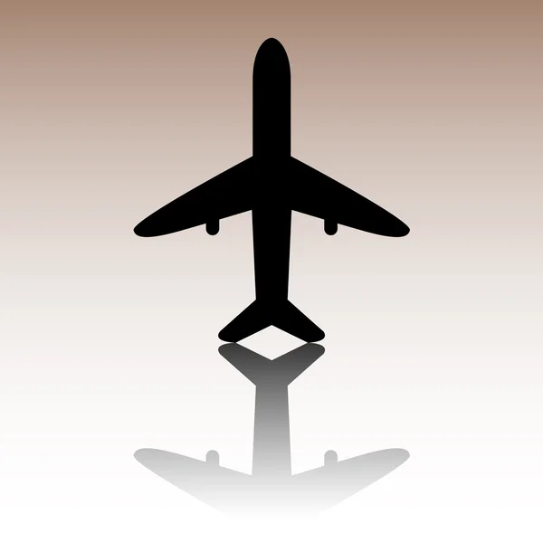 Avião vetor ícone preto — Vetor de Stock
