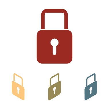 Vektör kilit Icon set. İzometrik etkisi