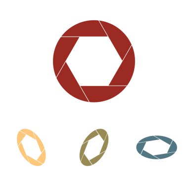 Fotoğraf simge seti. İzometrik etkisi