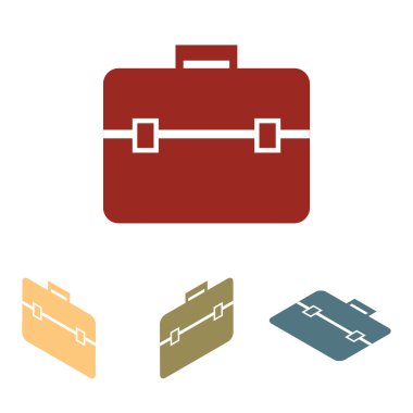 Riefcase siyah ve beyaz Icon set.