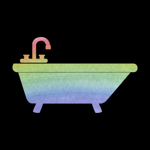 Акварель ванною значок — стоковий вектор