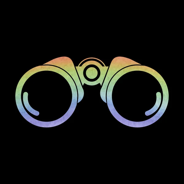 Icono binocular acuarela — Vector de stock