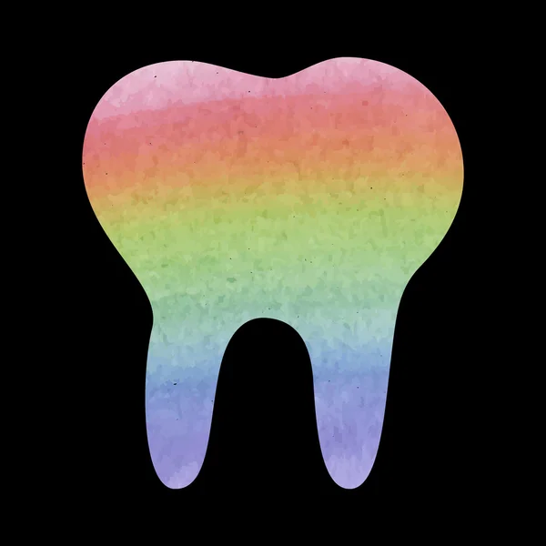Akvarell tand ikonen — Stock vektor