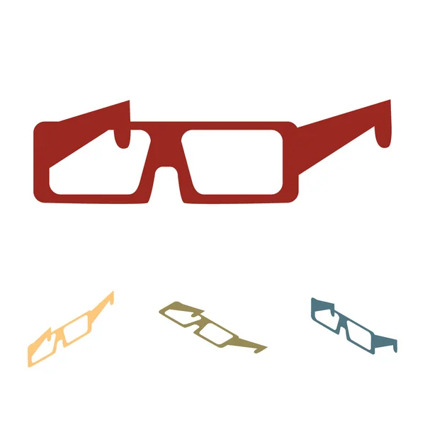 等尺性効果を持つ眼鏡アイコン — ストックベクタ