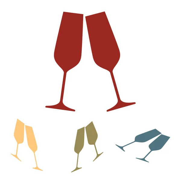 Illustrazione vettoriale concettuale di bicchieri di champagne scintillante. s — Vettoriale Stock