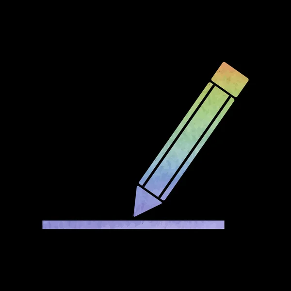 Ícone de lápis com efeito aquarela — Vetor de Stock